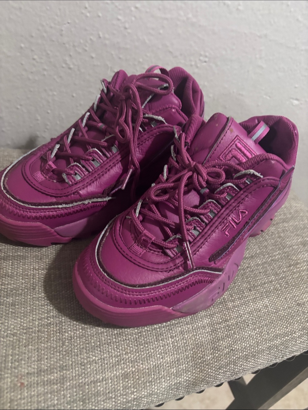 Fila Women's Magenta Platform Sneakers